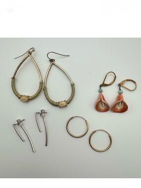 Madewell Anthropologie Earring Bundle 4 Pair Hoops Ear Jackets Drops